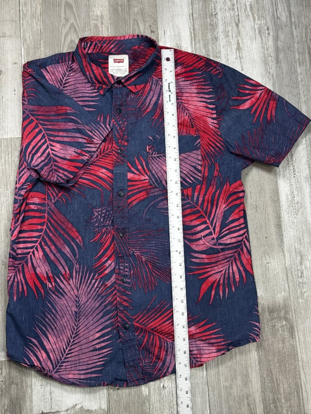 Levi's Tropical Palm Leaf Print Button Up Shirt Mens L
